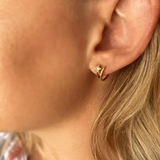 18k Gold Filled Dainty Blinking Star Stud