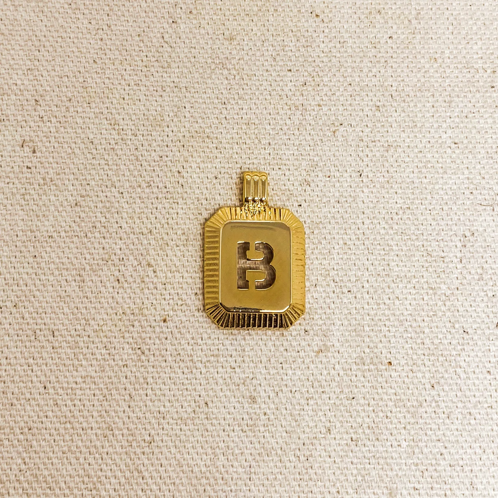 18k Gold Filled Initial Dainty Pendant Letter B