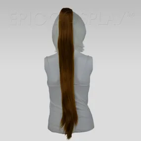 35" Light Brown Straight Ponytail Clipon