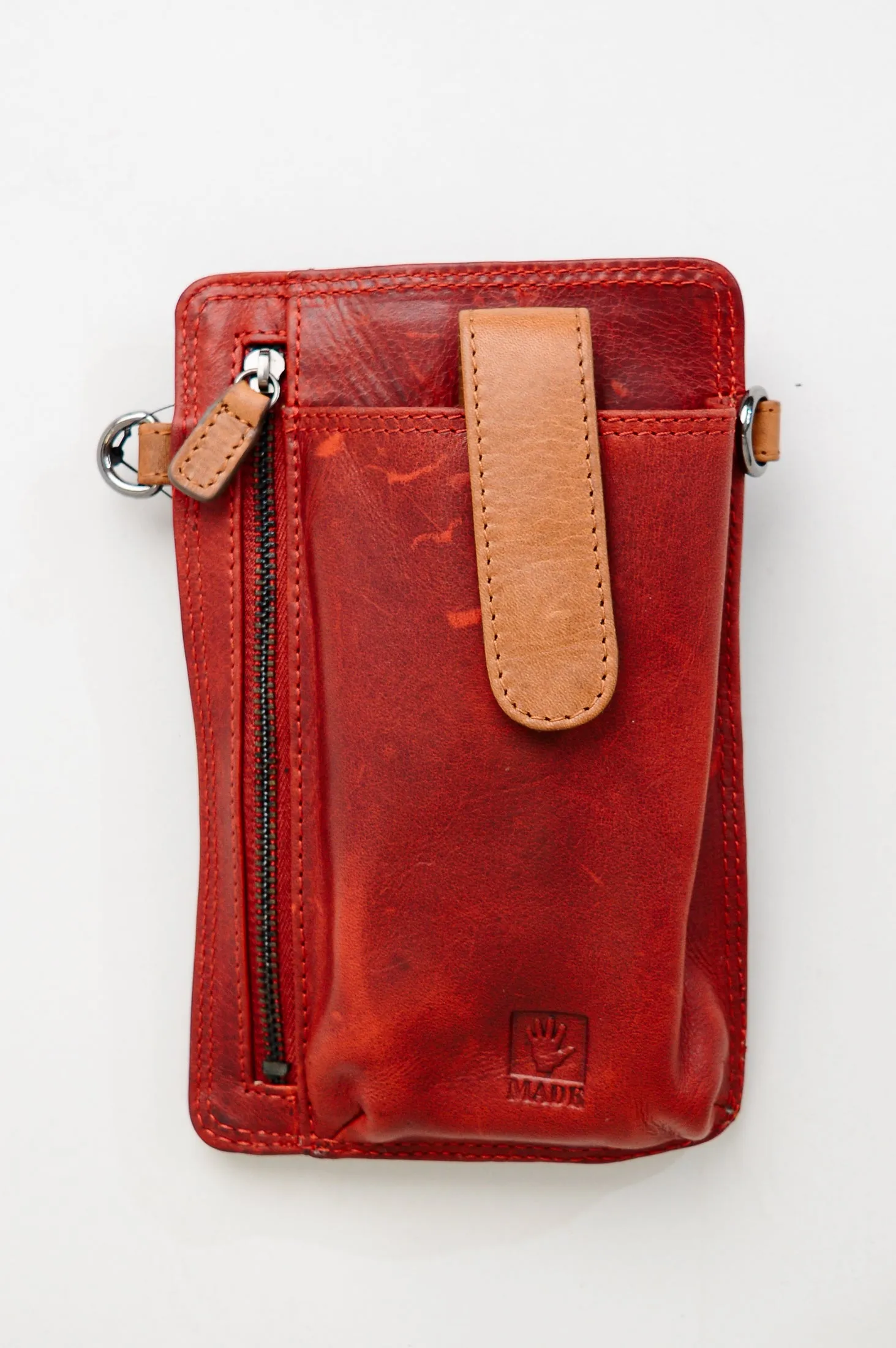 Adrian Klis 1696 Small Phone Purse, Red, Leather