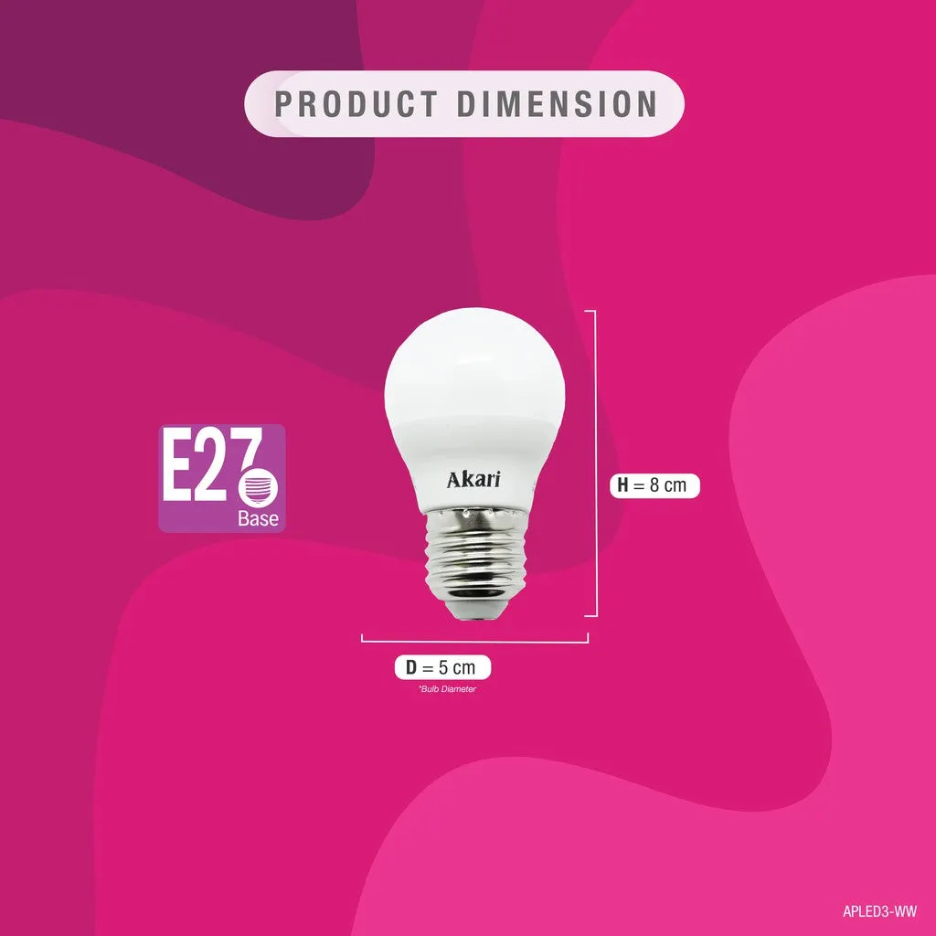 Akari LED Premiere Bulb 3 Watts  - Warm White (APLED3-3WW)