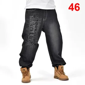 Baggy Jeans Men Denim Pants Loose Streetwear Jeans Hip Hop Casual Skateboard Pants for Men Plus Size Trousers Black S94