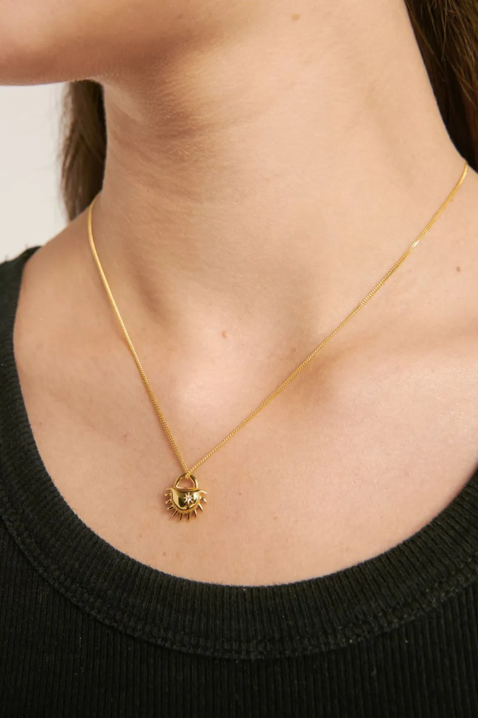 Bebe Solida 18k Gold Plated Pendant Necklace