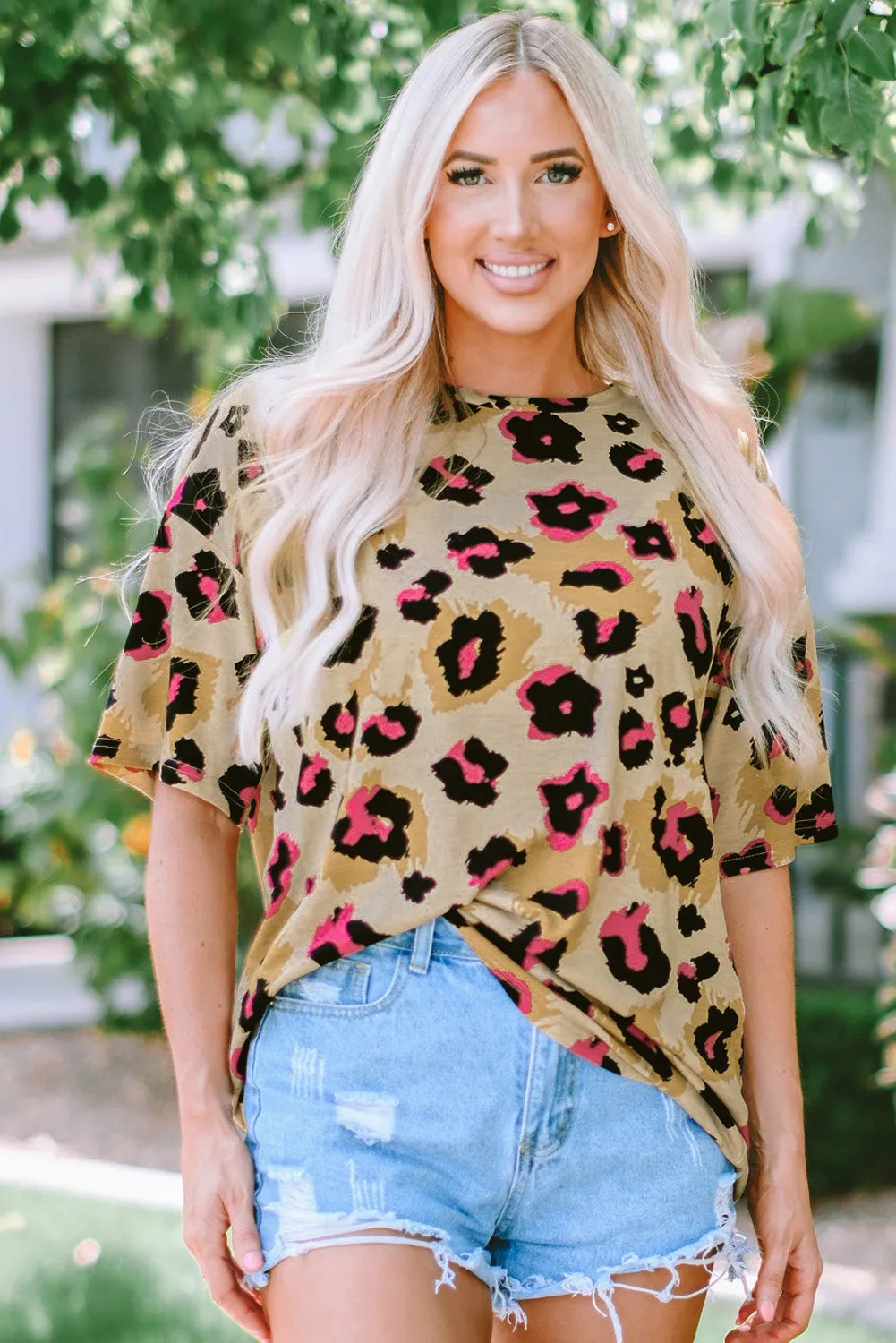 Boyfriend Leopard Loose T Shirt