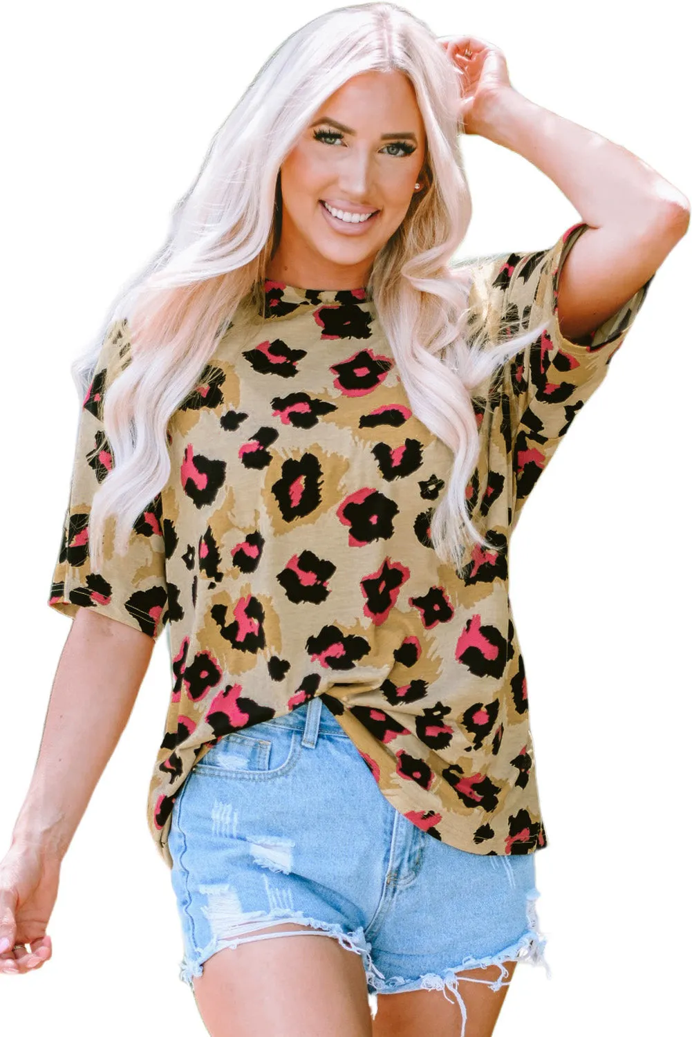 Boyfriend Leopard Loose T Shirt