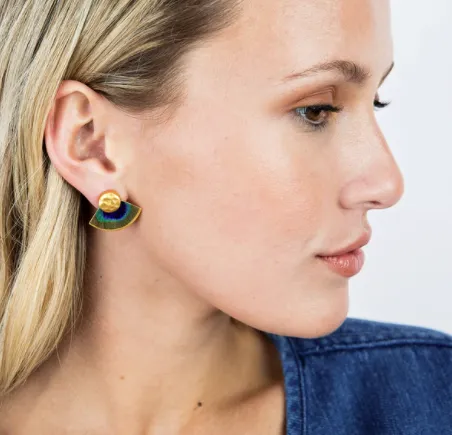 Brackish Stud Earrings Peacock Aly