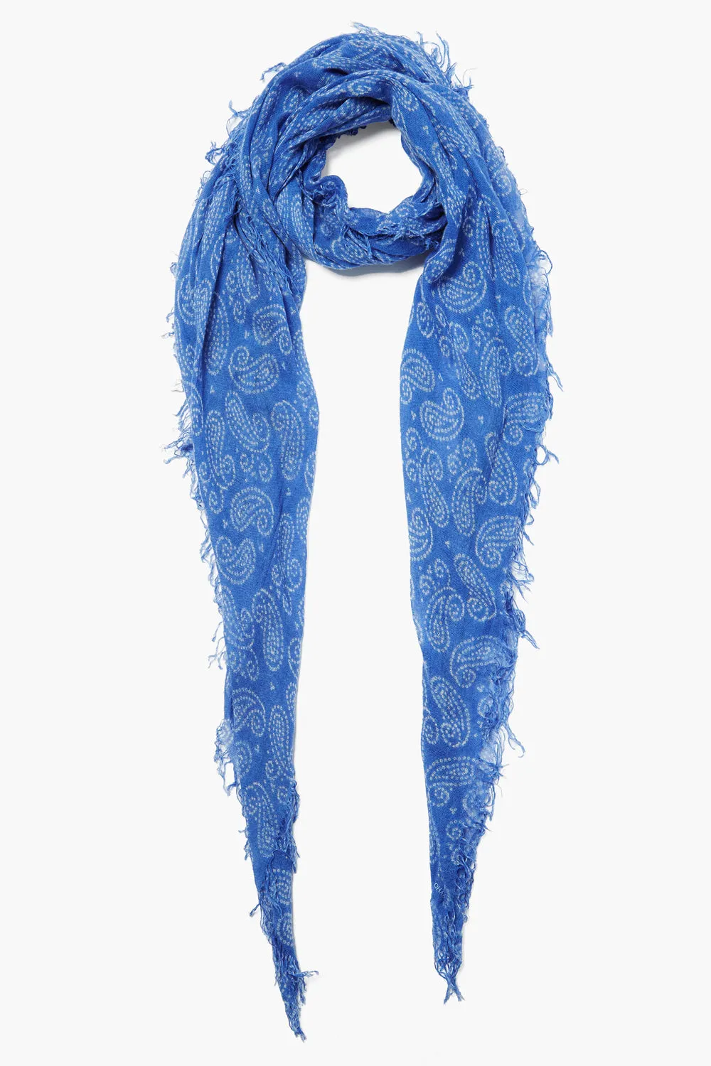 Cashmere and Silk Scarf Wedgewood Dotted Paisley