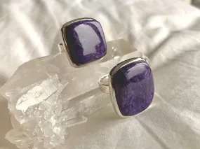 Charoite Naevia Ring - Square (US 6.5 & 8.5)