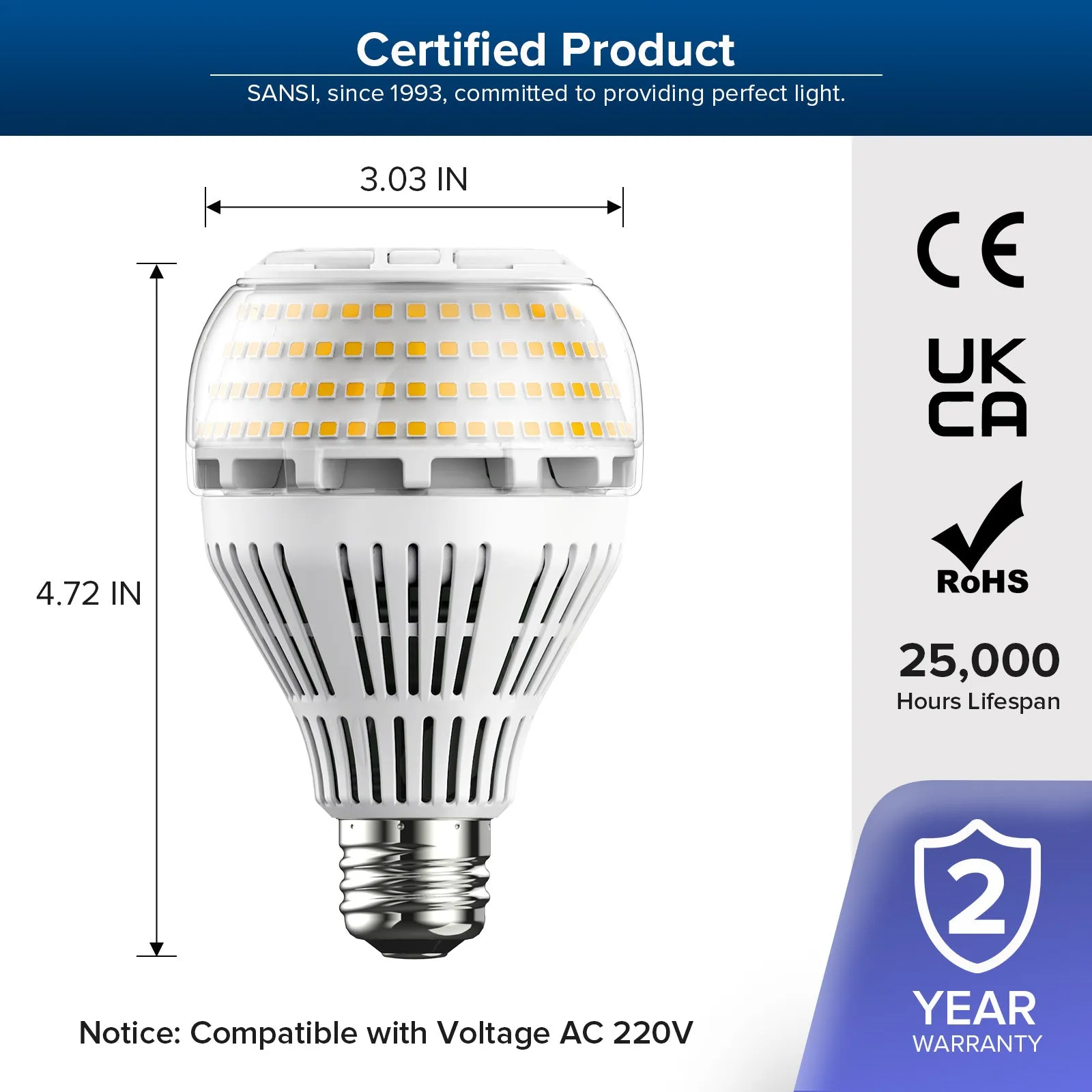 Dimmable A21 27W LED 3000K/5000K Light Bulb