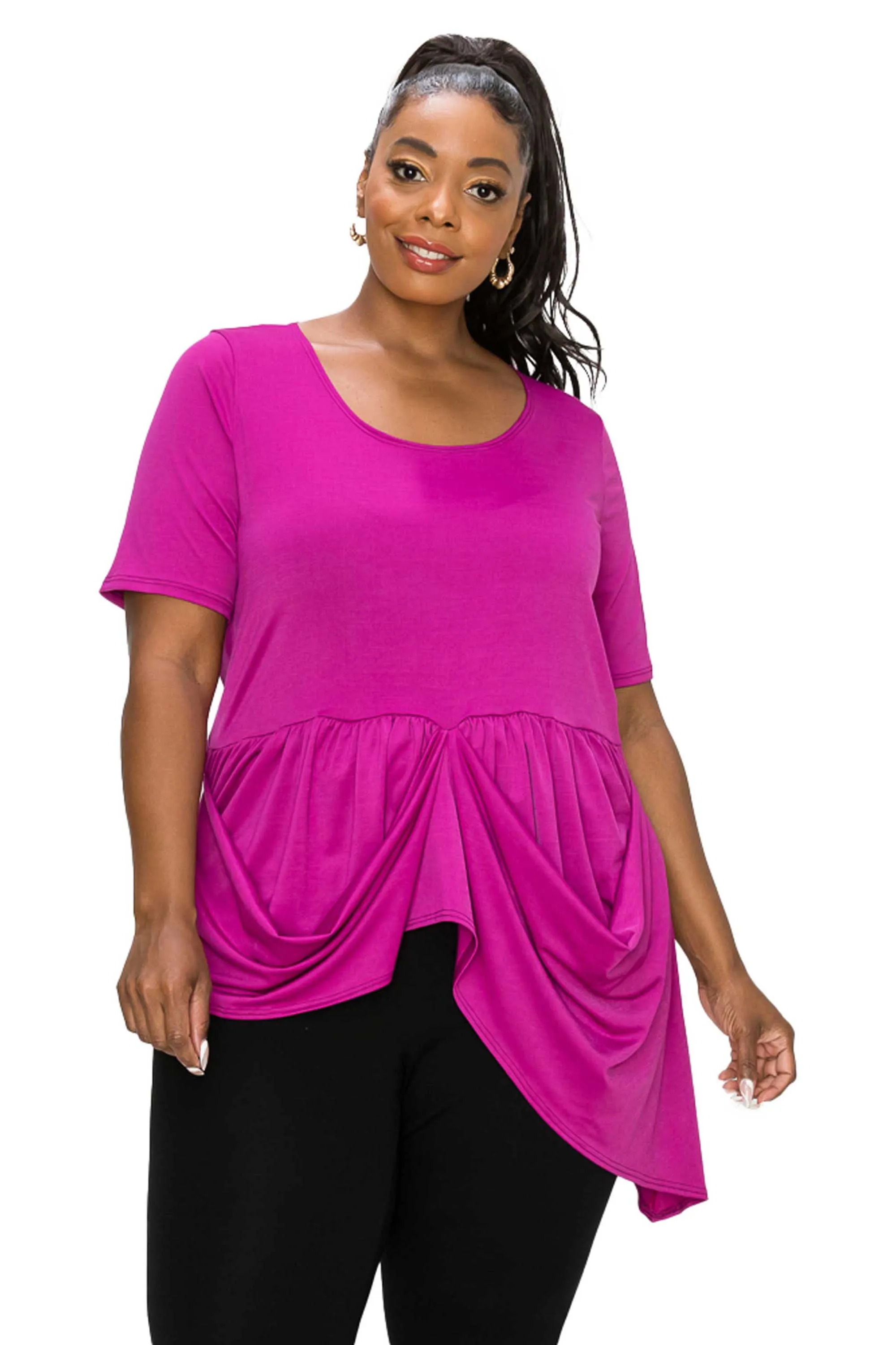 Draped Peplum Top