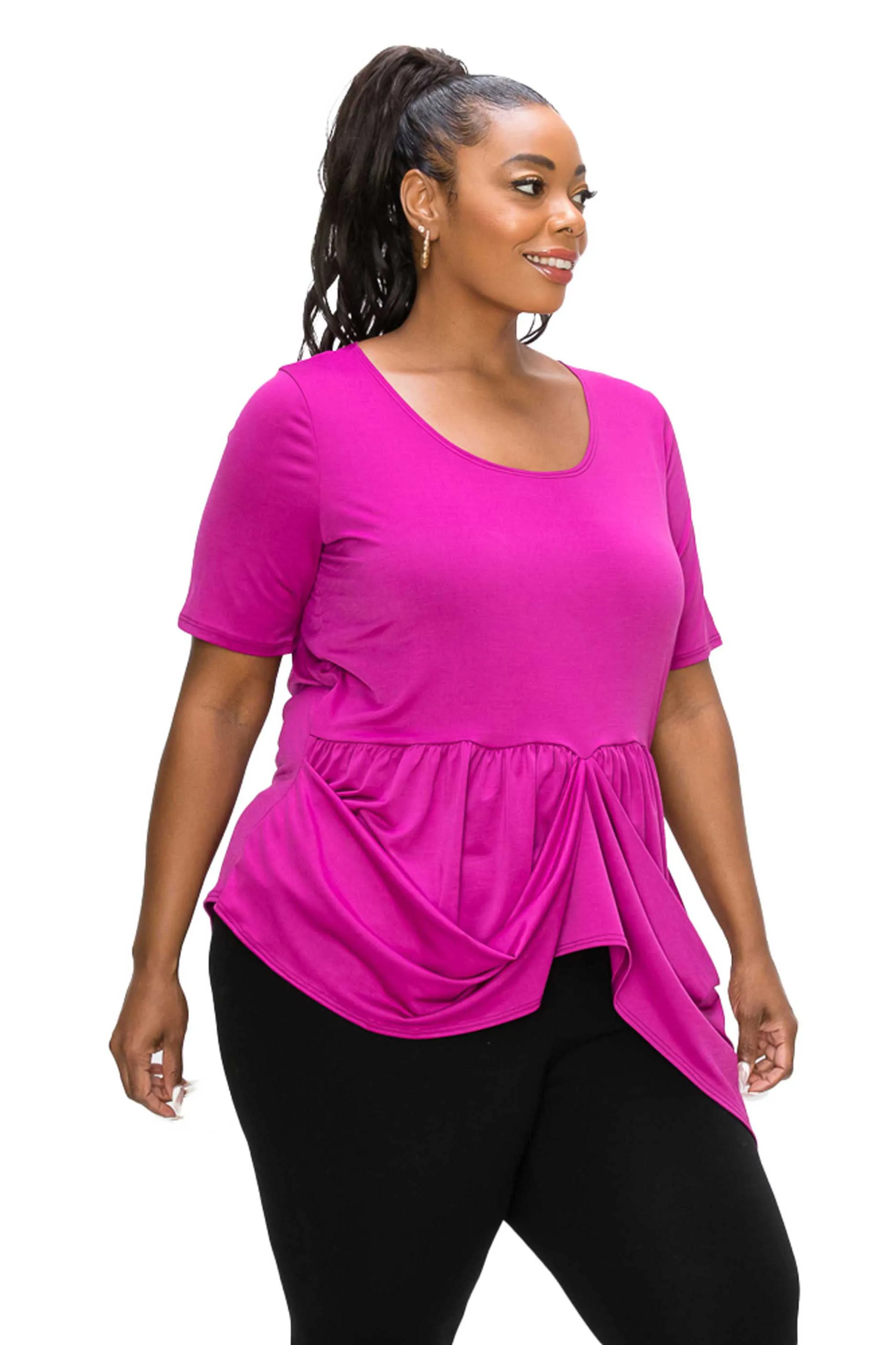 Draped Peplum Top