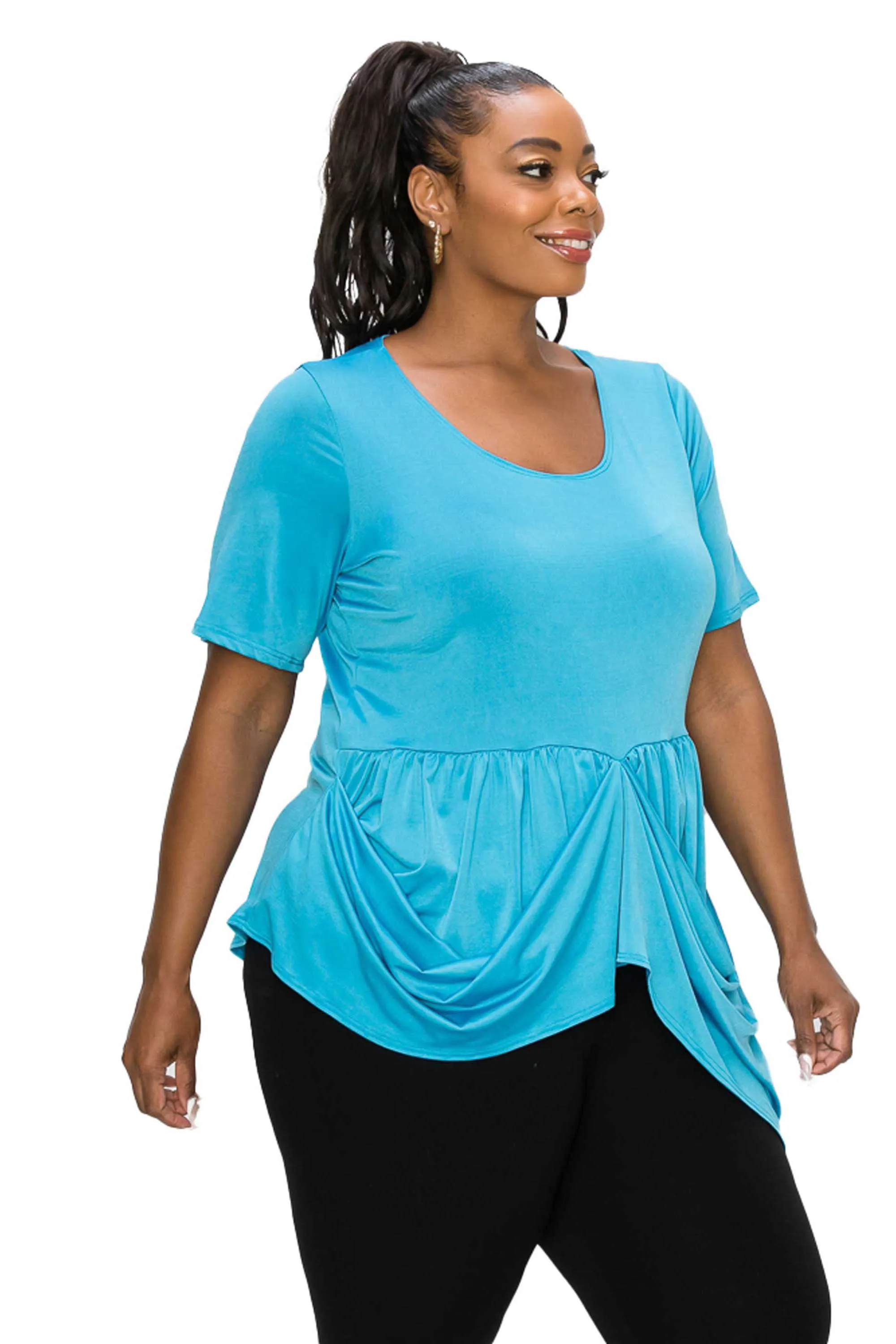 Draped Peplum Top