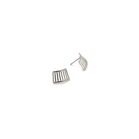 Ellie Woven Stud Earrings in Silver