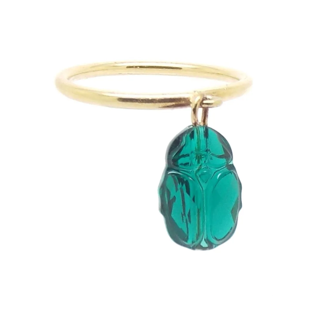 EMERALD SCARAB RING