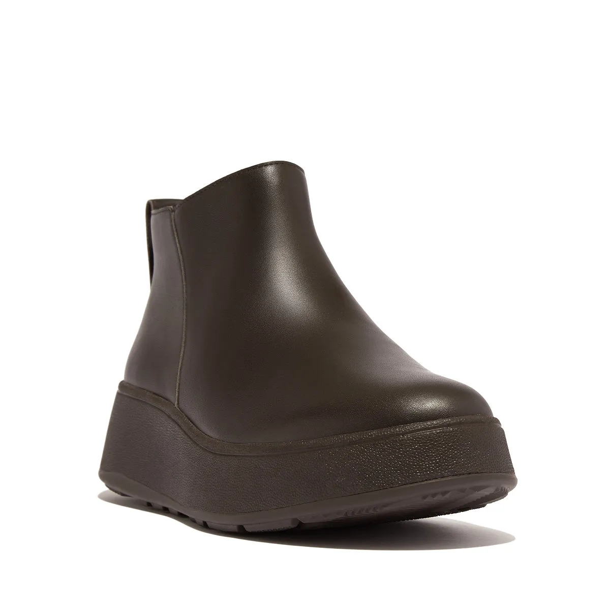 Fit-Flop Flatform Zip Ankle Boots Chocolate Brown -    