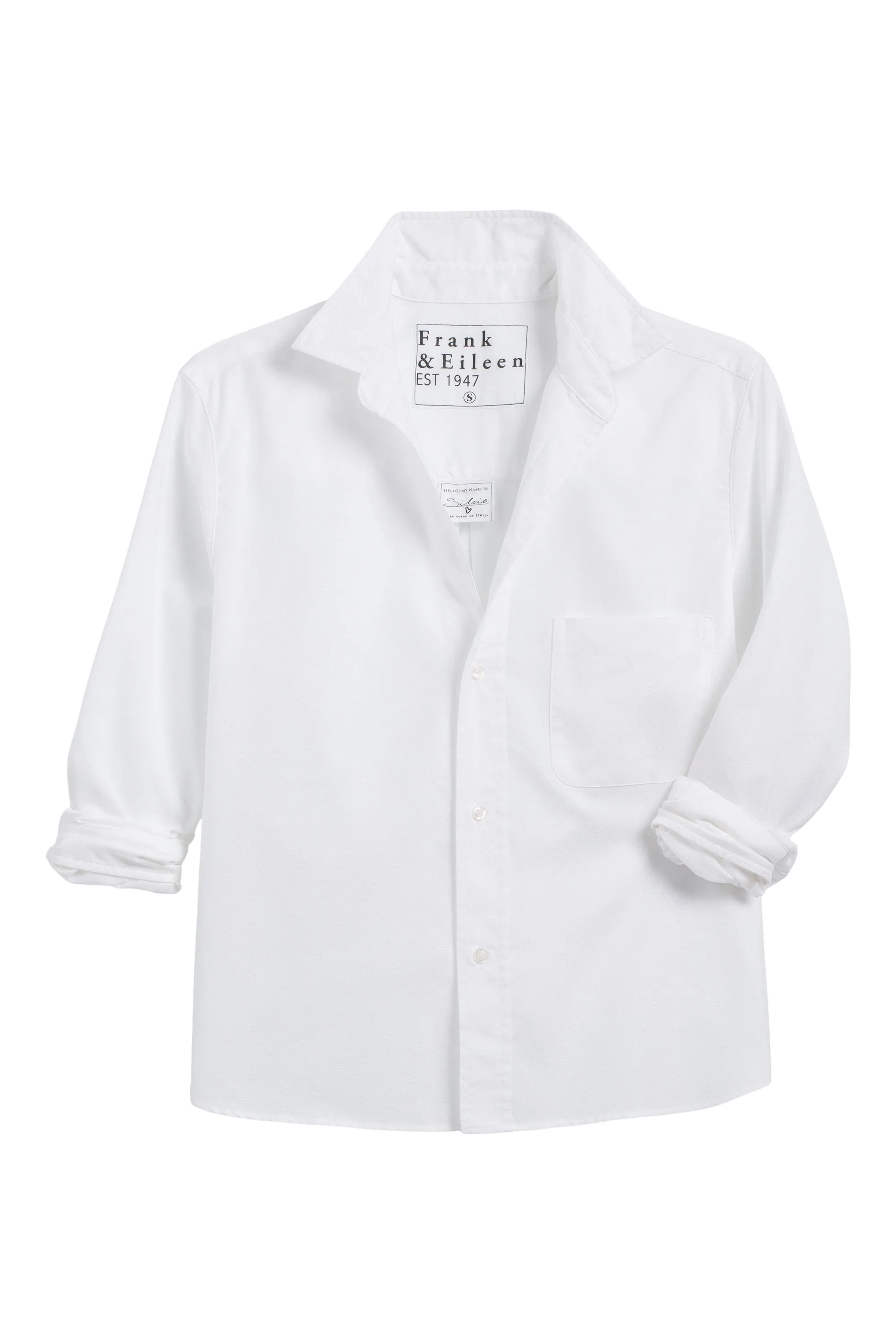 Frank & Eileen Silvio Untuckable Button Up in White Oxford