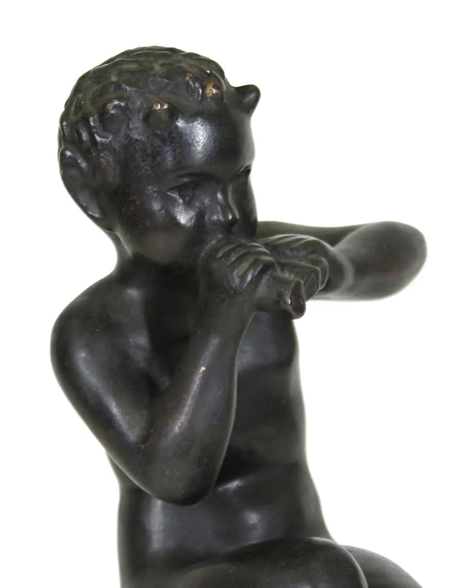 German Art Deco Bronze Pan Sculpture