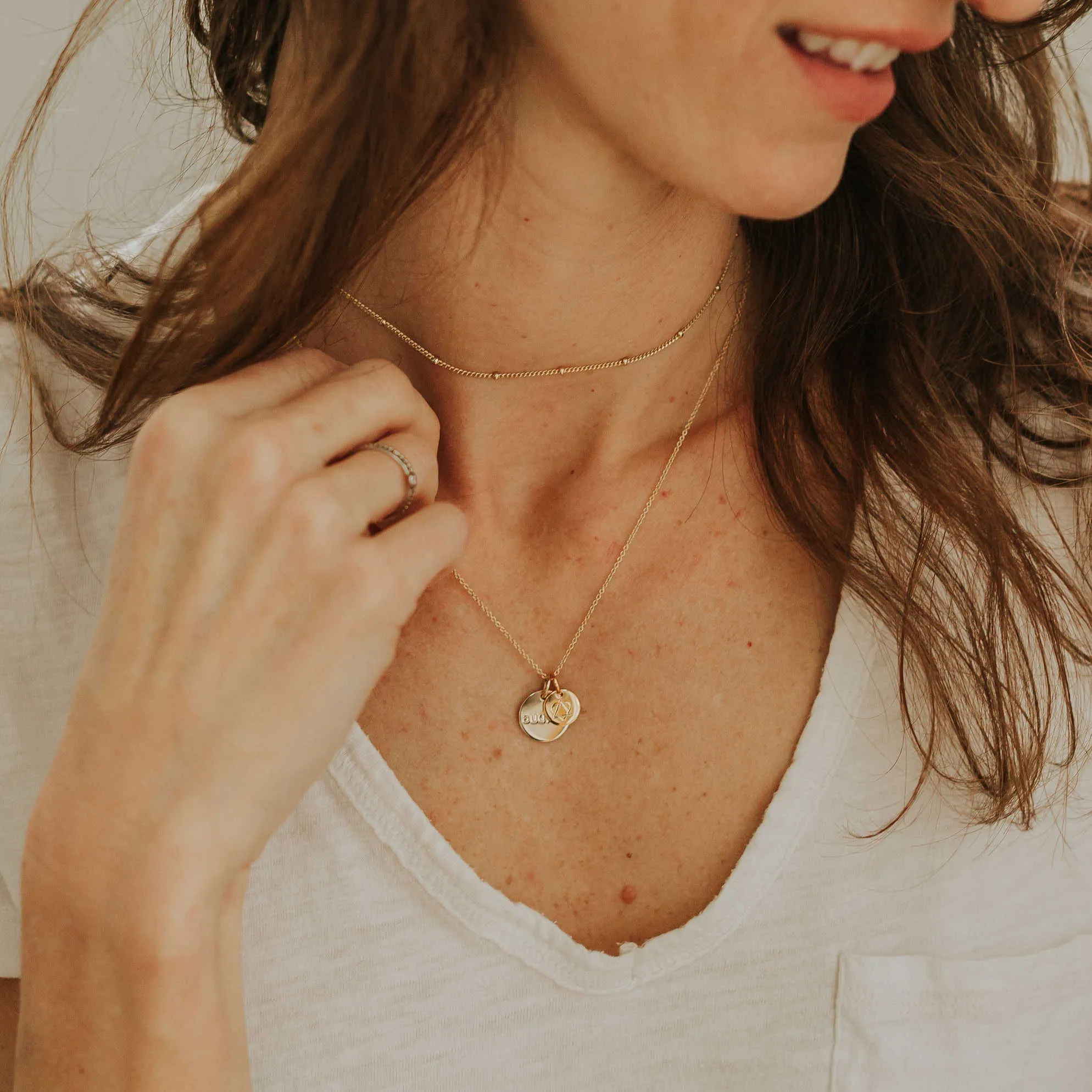 Gold Engravable Adoption Necklace