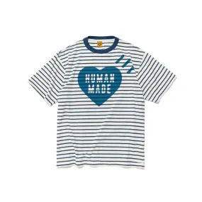 HUMAN MADE STRIPED HEART T-SHIRT - NAVY