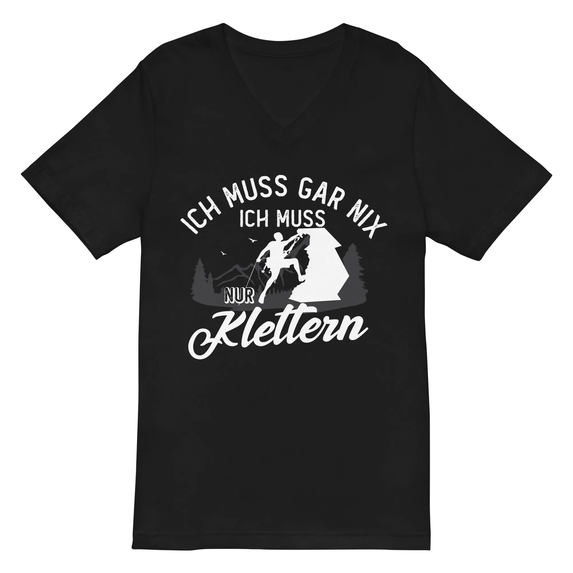 Ich muss gar nix, ich muss nur klettern - Herren V-Neck Shirt