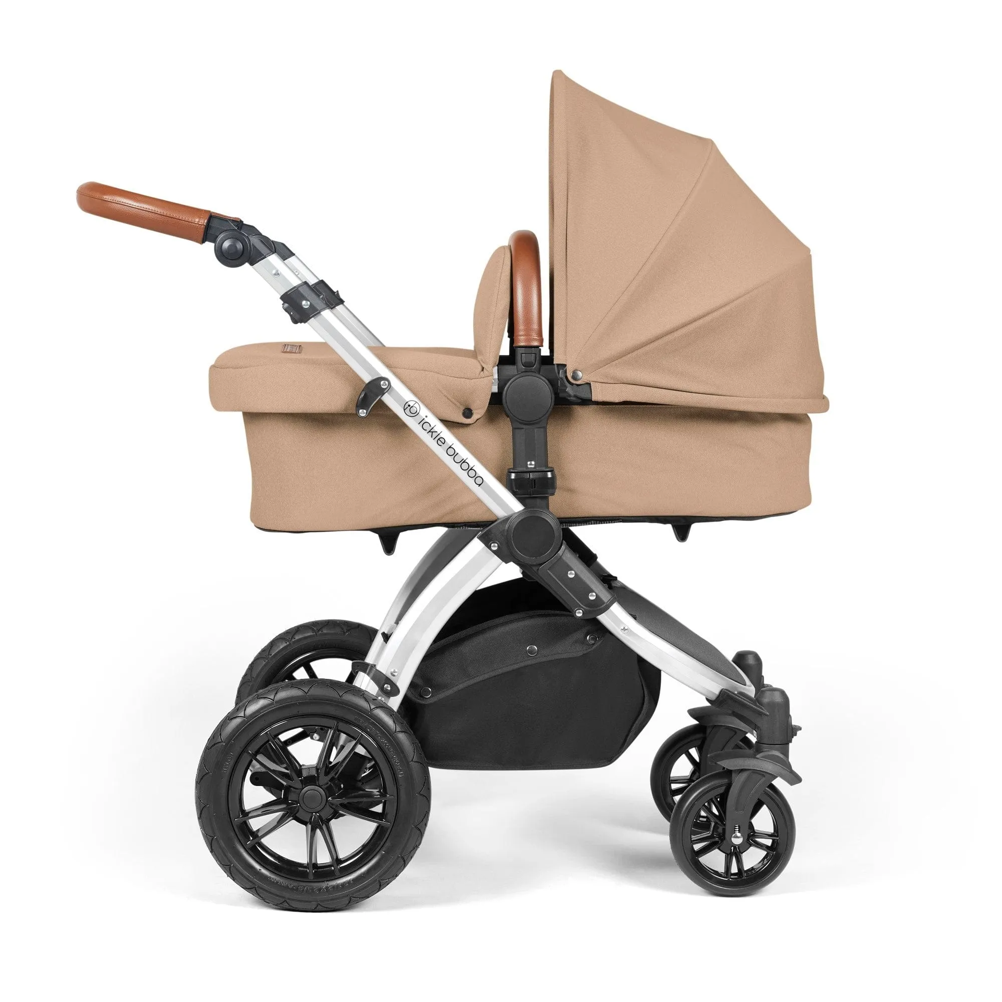 Ickle Bubba Stomp Luxe All-in-One I-Size Travel System With Isofix Base - Silver / Desert / Tan