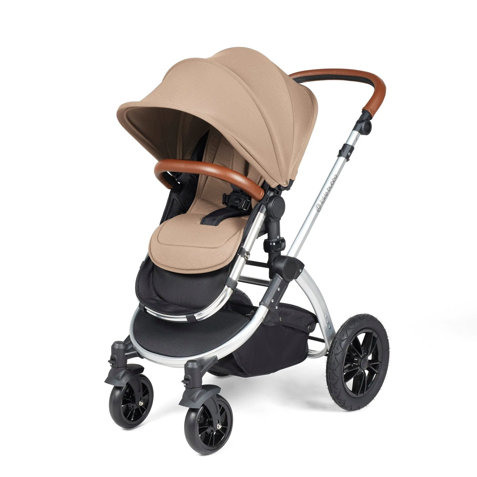 Ickle Bubba Stomp Luxe All-in-One I-Size Travel System With Isofix Base - Silver / Desert / Tan