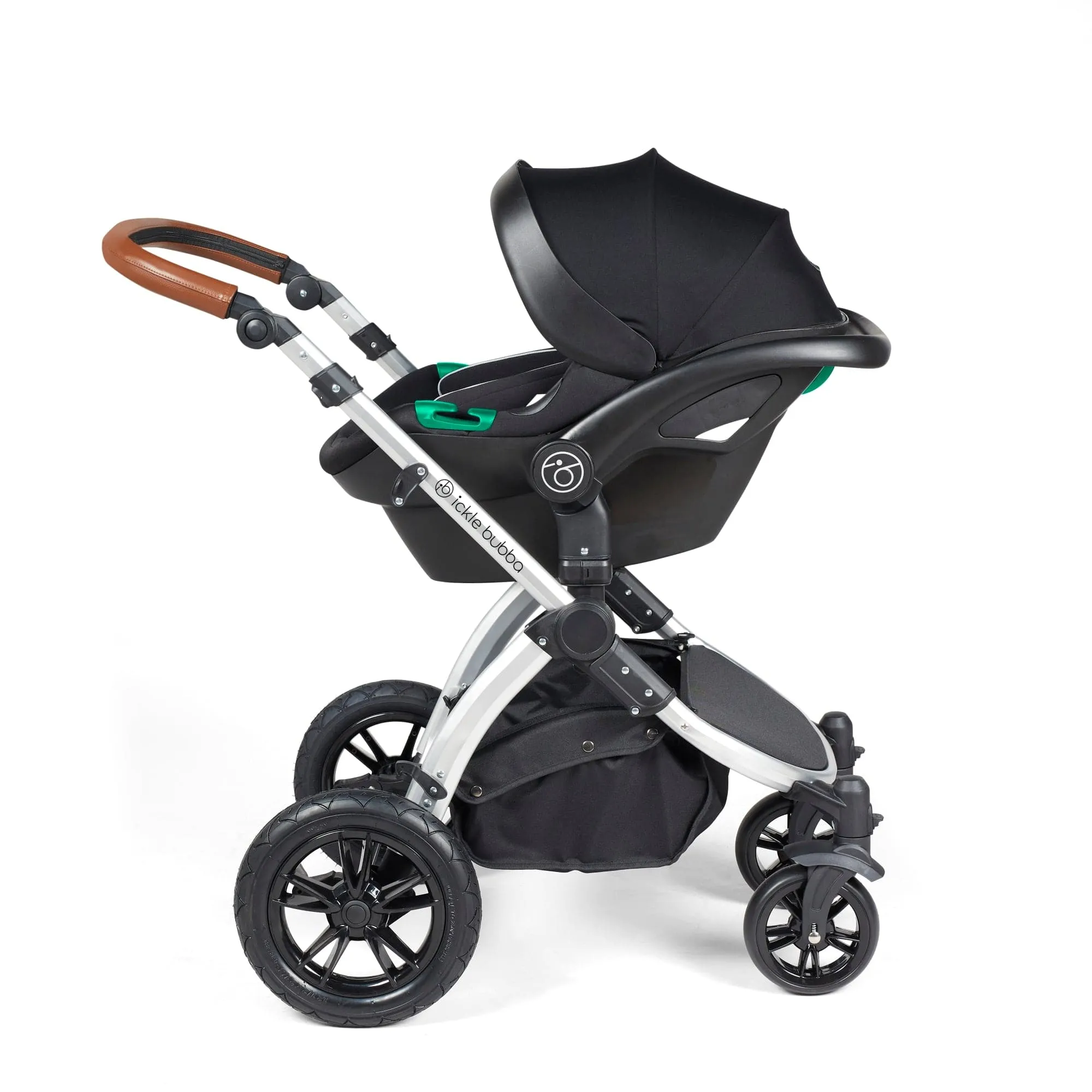 Ickle Bubba Stomp Luxe All-in-One I-Size Travel System With Isofix Base - Silver / Desert / Tan