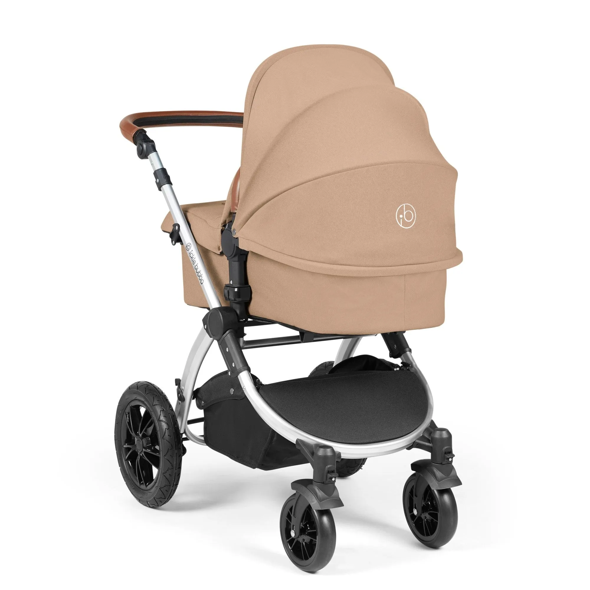 Ickle Bubba Stomp Luxe All-in-One I-Size Travel System With Isofix Base - Silver / Desert / Tan