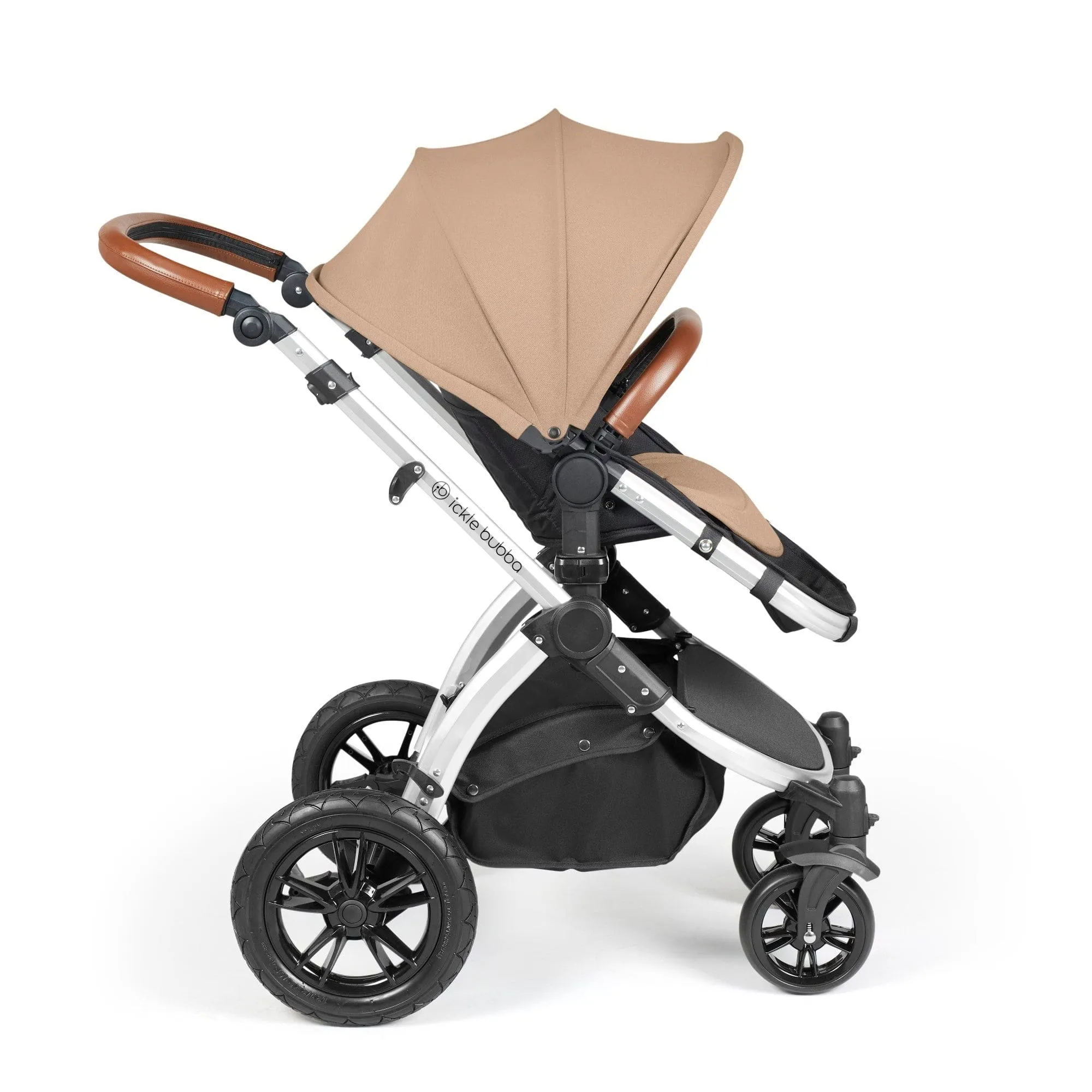 Ickle Bubba Stomp Luxe All-in-One I-Size Travel System With Isofix Base - Silver / Desert / Tan