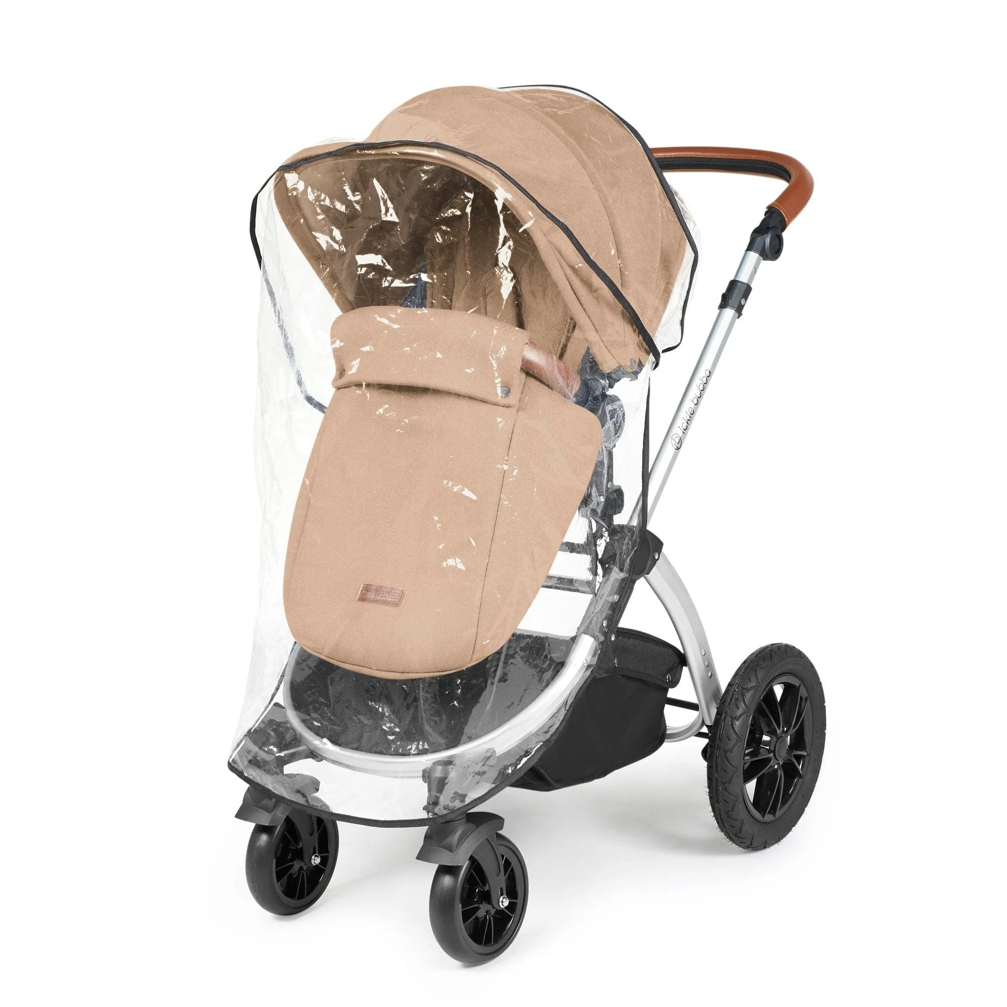 Ickle Bubba Stomp Luxe All-in-One I-Size Travel System With Isofix Base - Silver / Desert / Tan