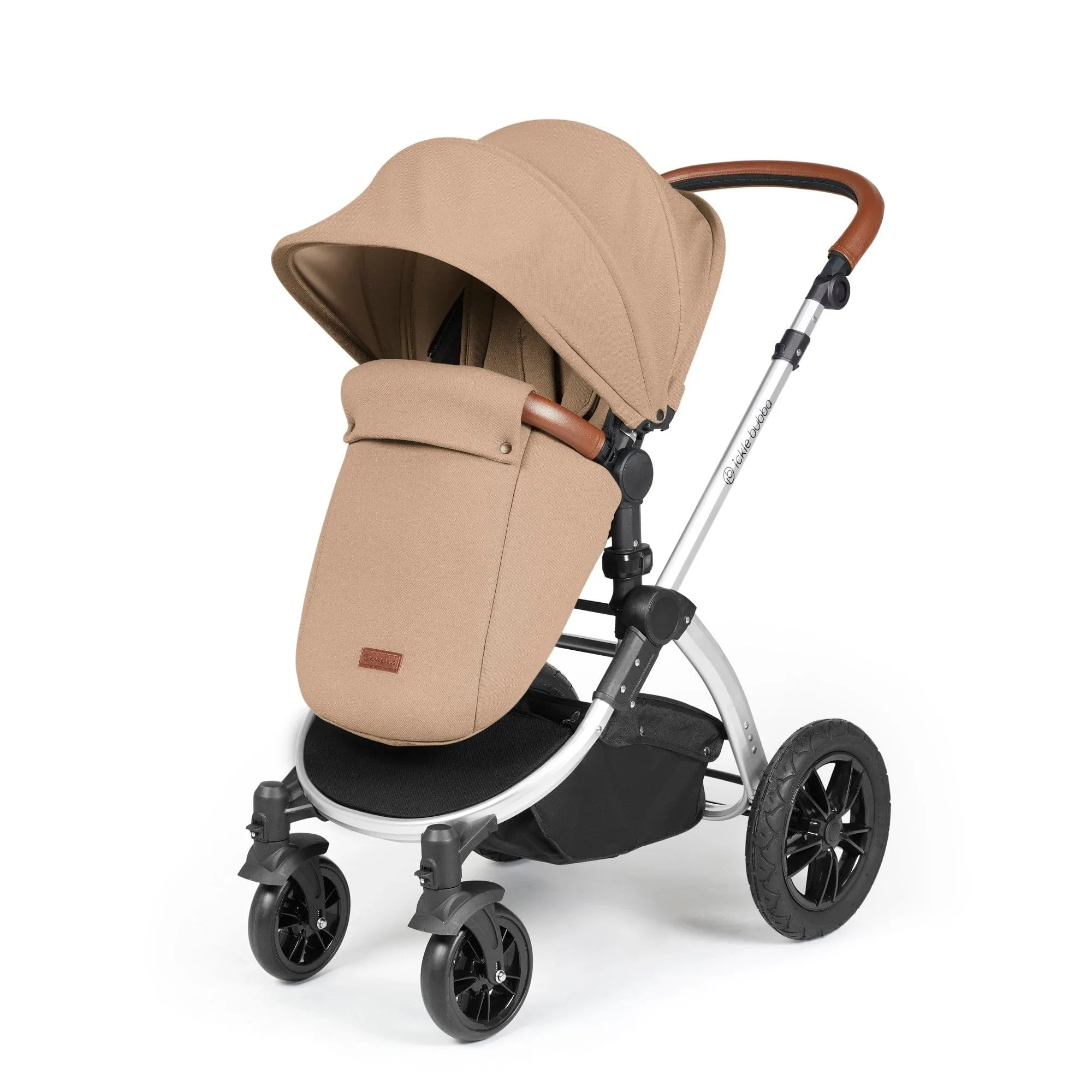 Ickle Bubba Stomp Luxe All-in-One I-Size Travel System With Isofix Base - Silver / Desert / Tan