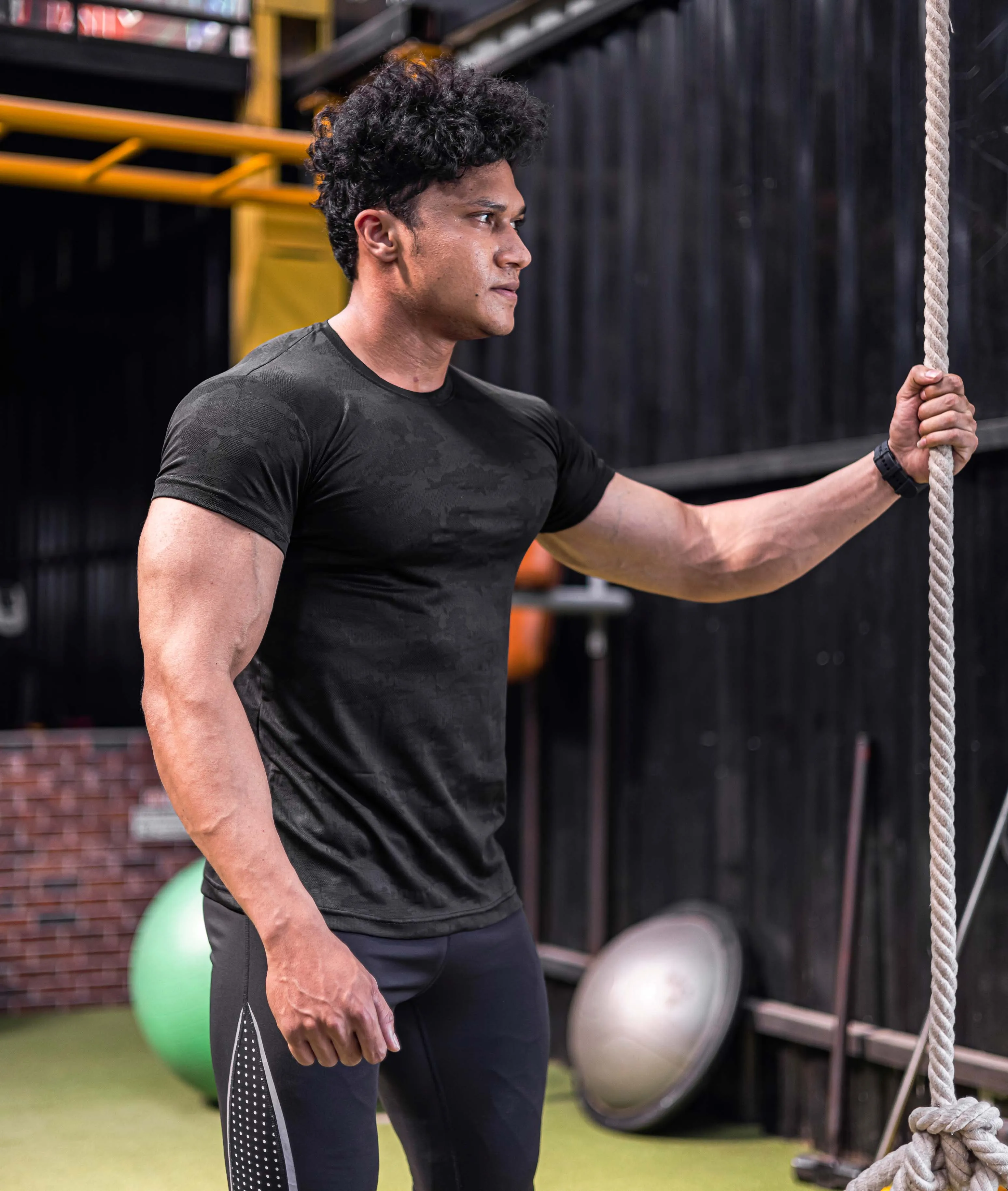 Jacquard Black Camo GymX Tee - Sale