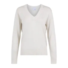 Jules V-neck Knit Sweater - Pearl