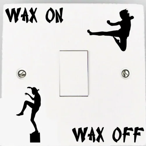 Karate Kid Light Switch Sticker Vinyl Skin Wax On Off 80's Movie Transfer Myagi