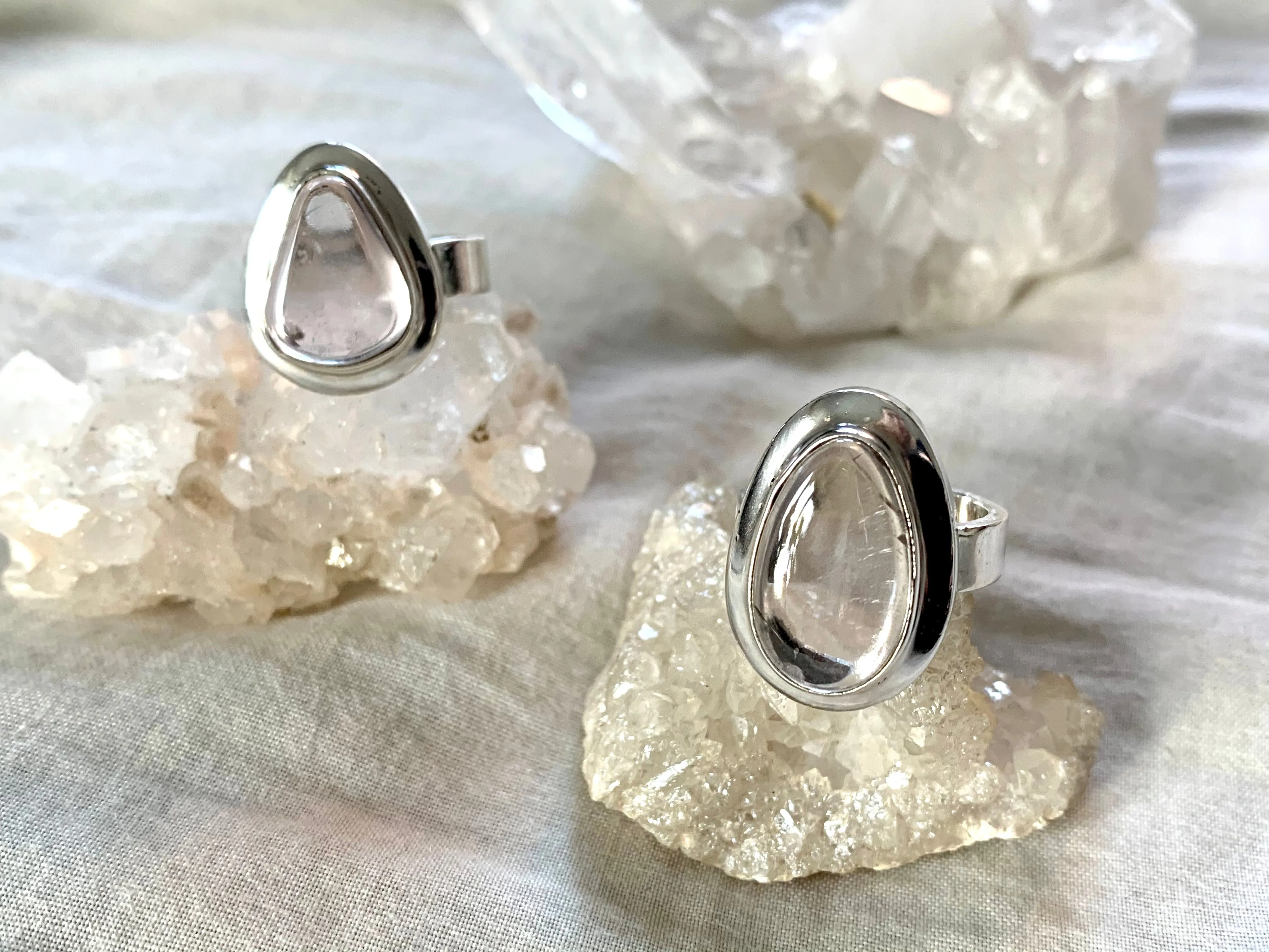 Kunzite Ansley Rings - Medium Drop (US 7.5 & 8.5)