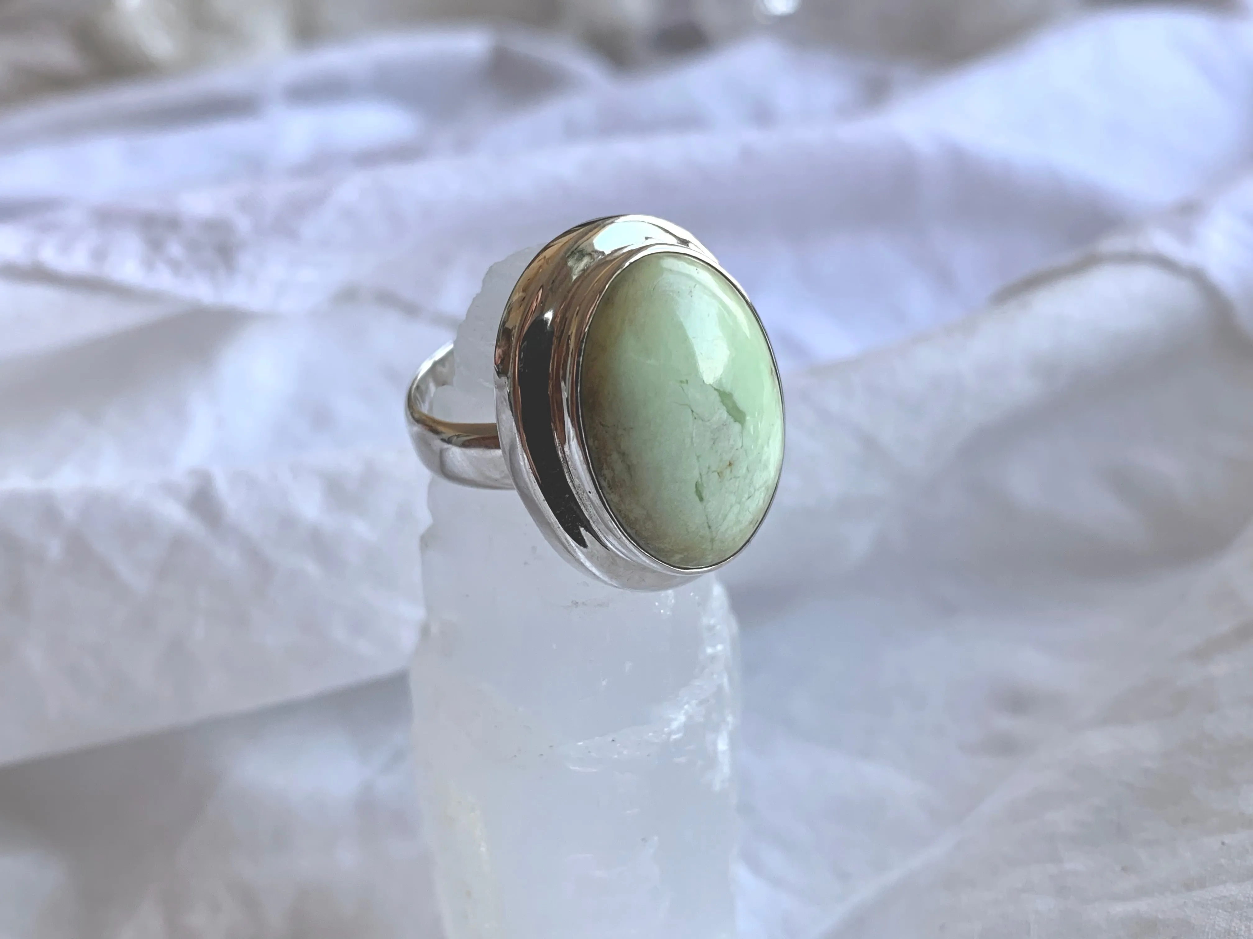 Lemon Chrysoprase Ansley Ring (US 7)