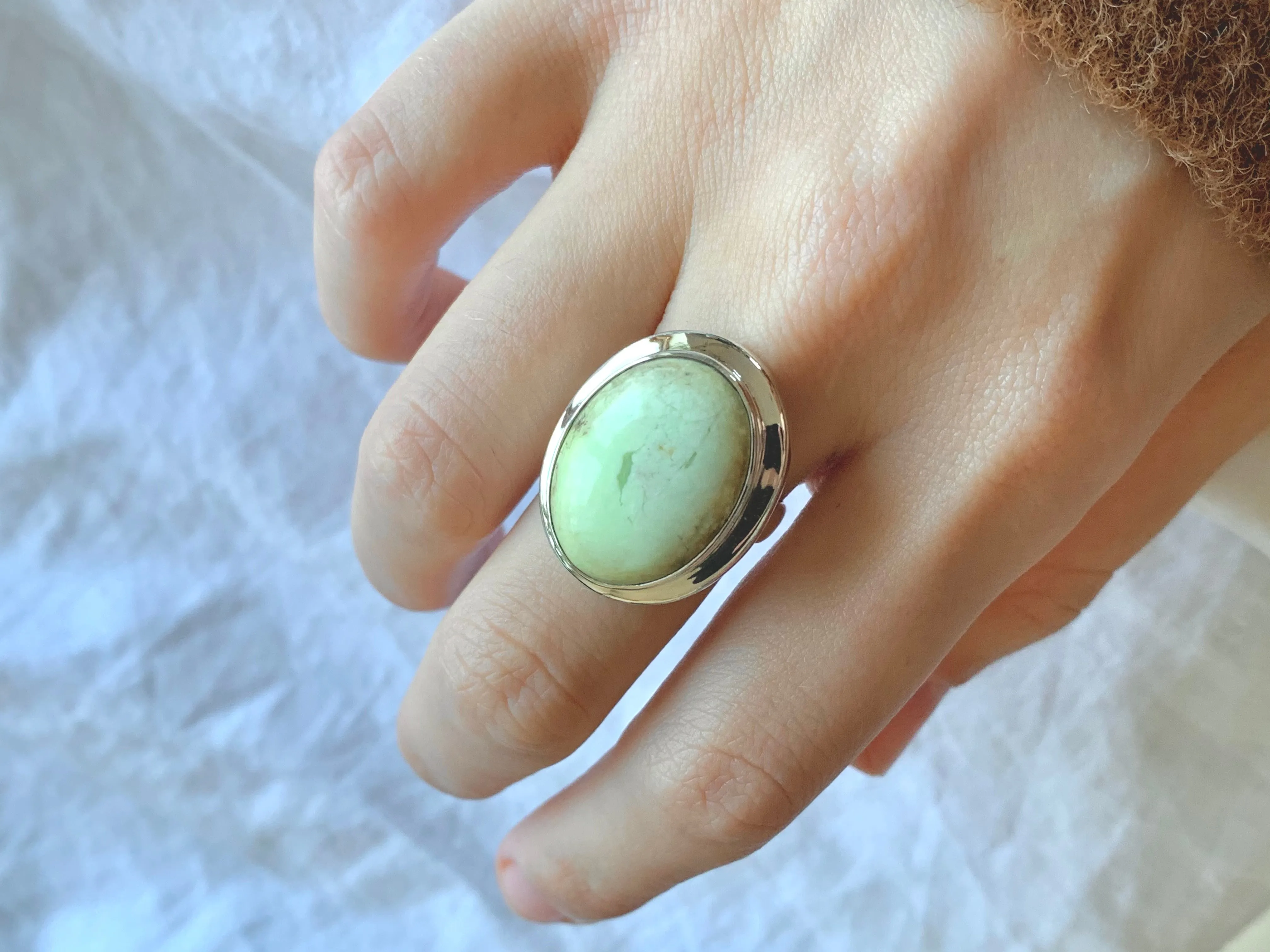 Lemon Chrysoprase Ansley Ring (US 7)