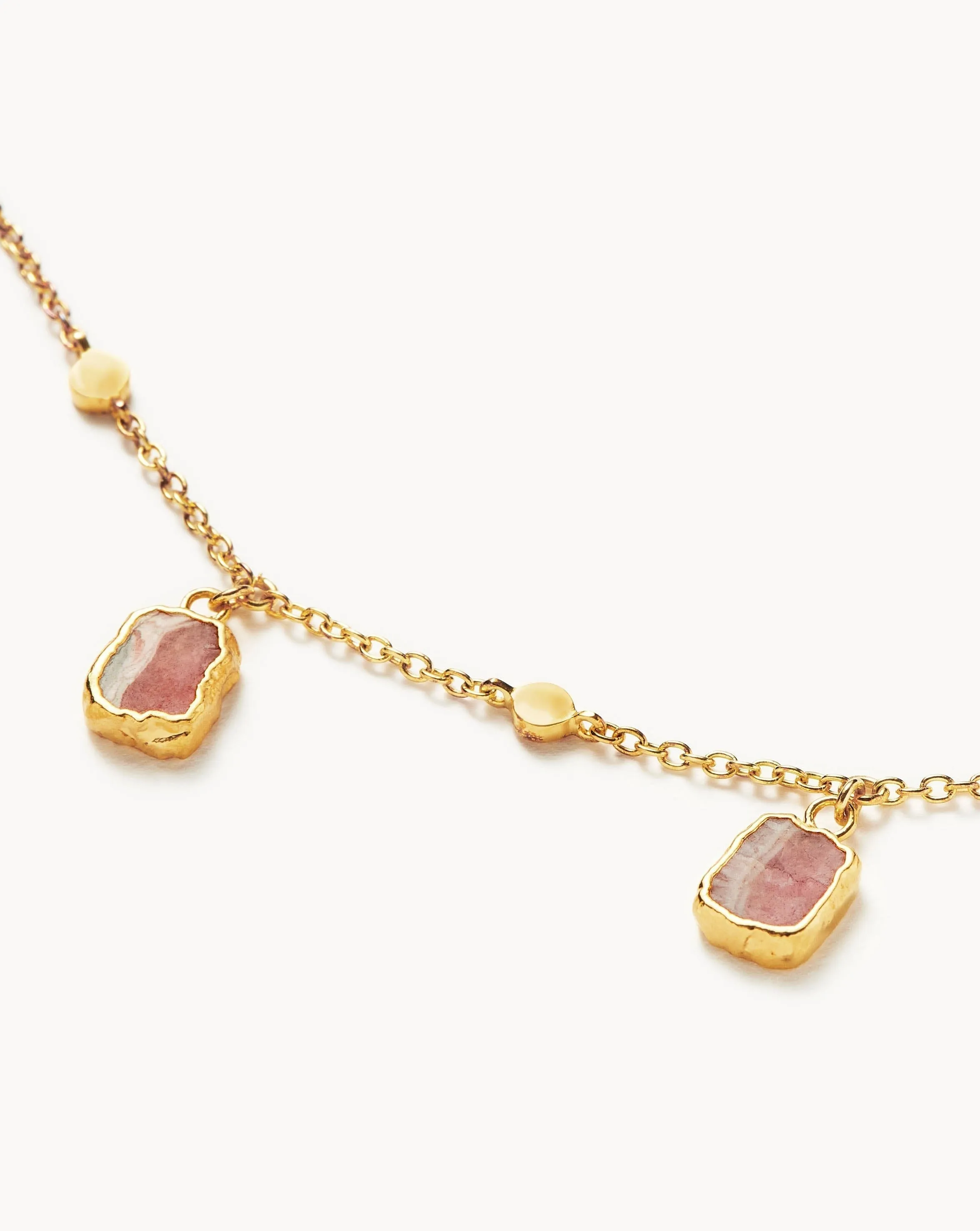 Lena Charm Choker | 18ct Gold Plated Vermeil/Rhodochrosite