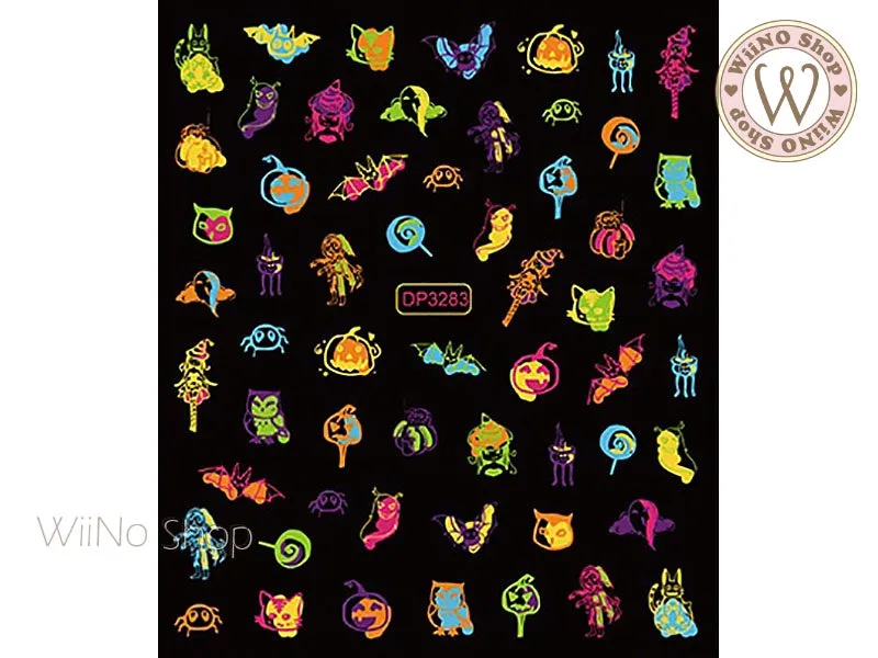 Neon Halloween Adhesive Nail Art Sticker - 1 pc (DP3283)