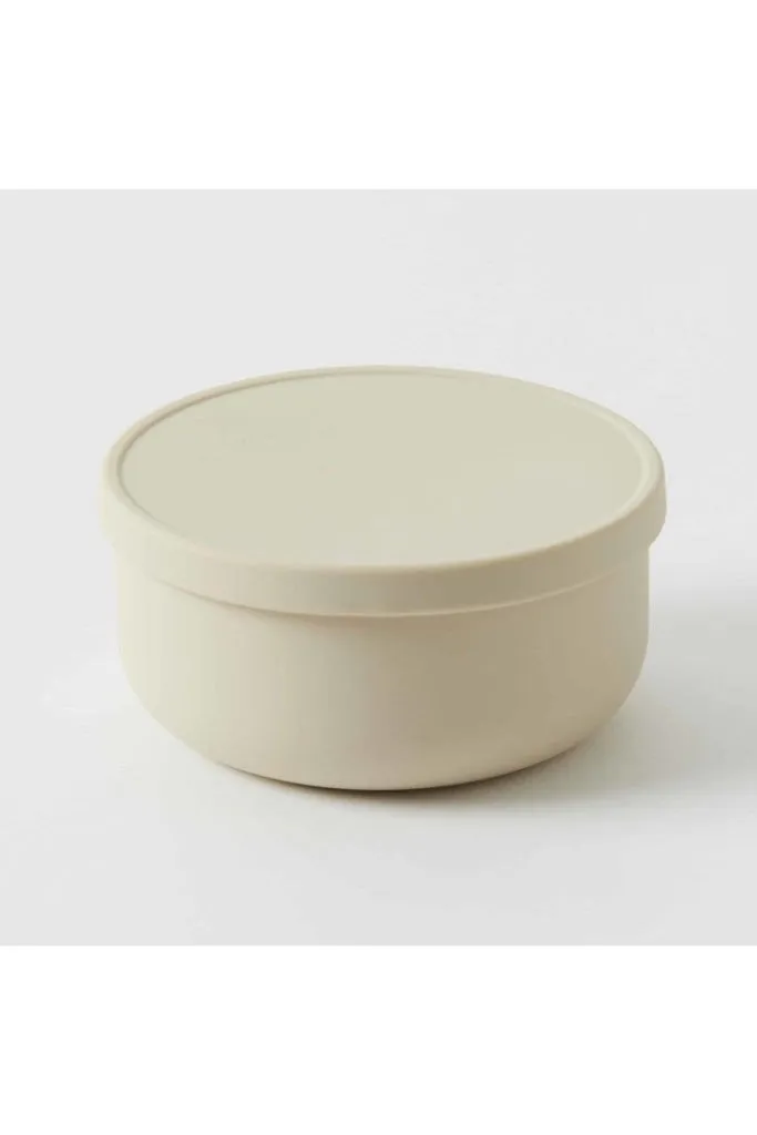 Nordic Kids - Henny Silicone Bowl With Lid - Almond