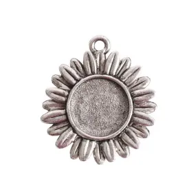 Nunn Design-Pewter-24mm Mini Bezel Aster-Single Loop-Antique Silver-Quantity 1