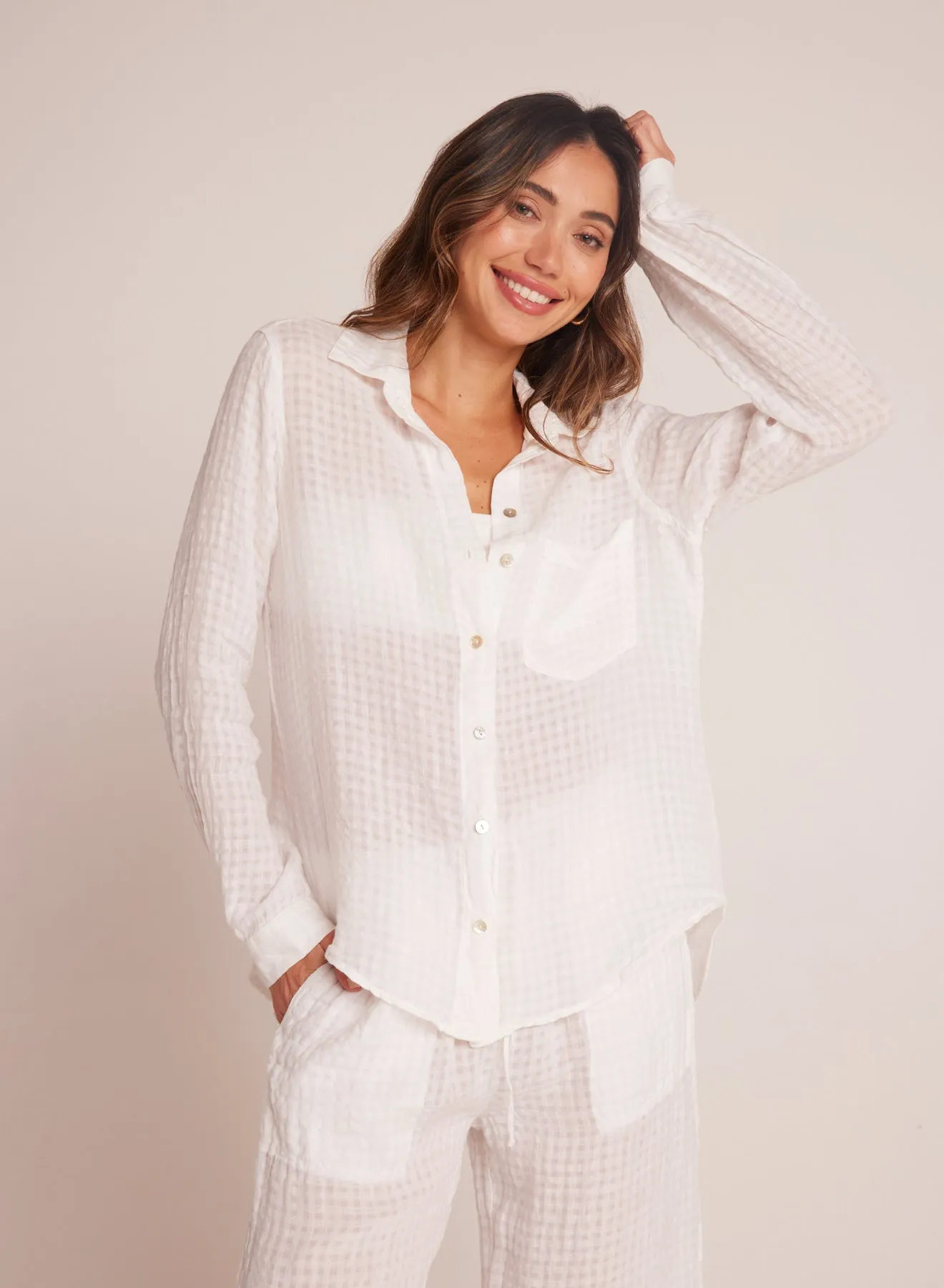 Oversized Pocket Button Down - White