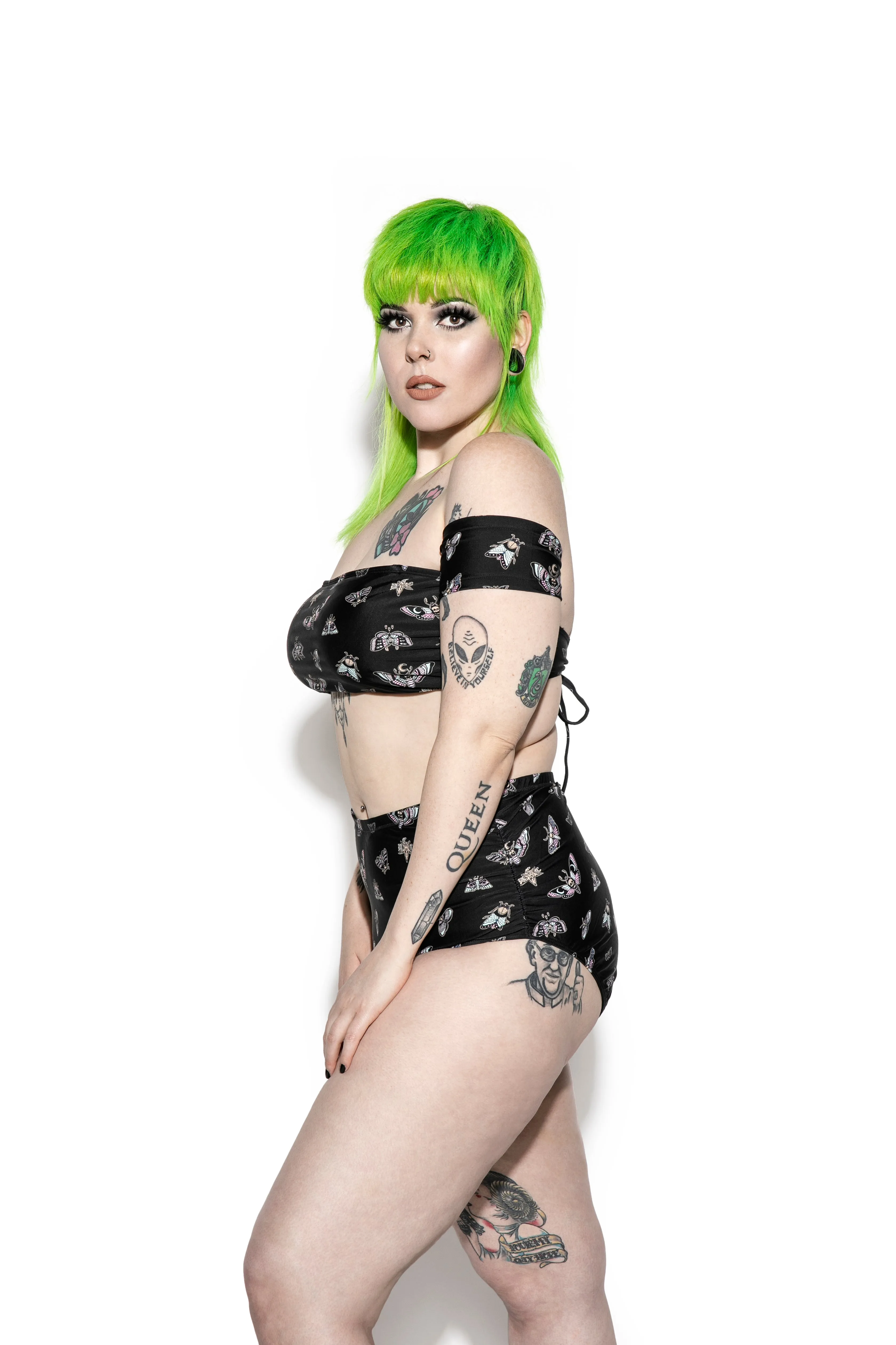 Pastel Death Moth High Waist Swim Bottom