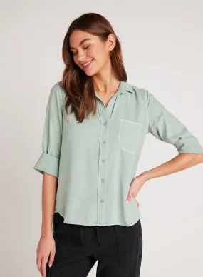 Shirt Tail Button Down - Oasis Green