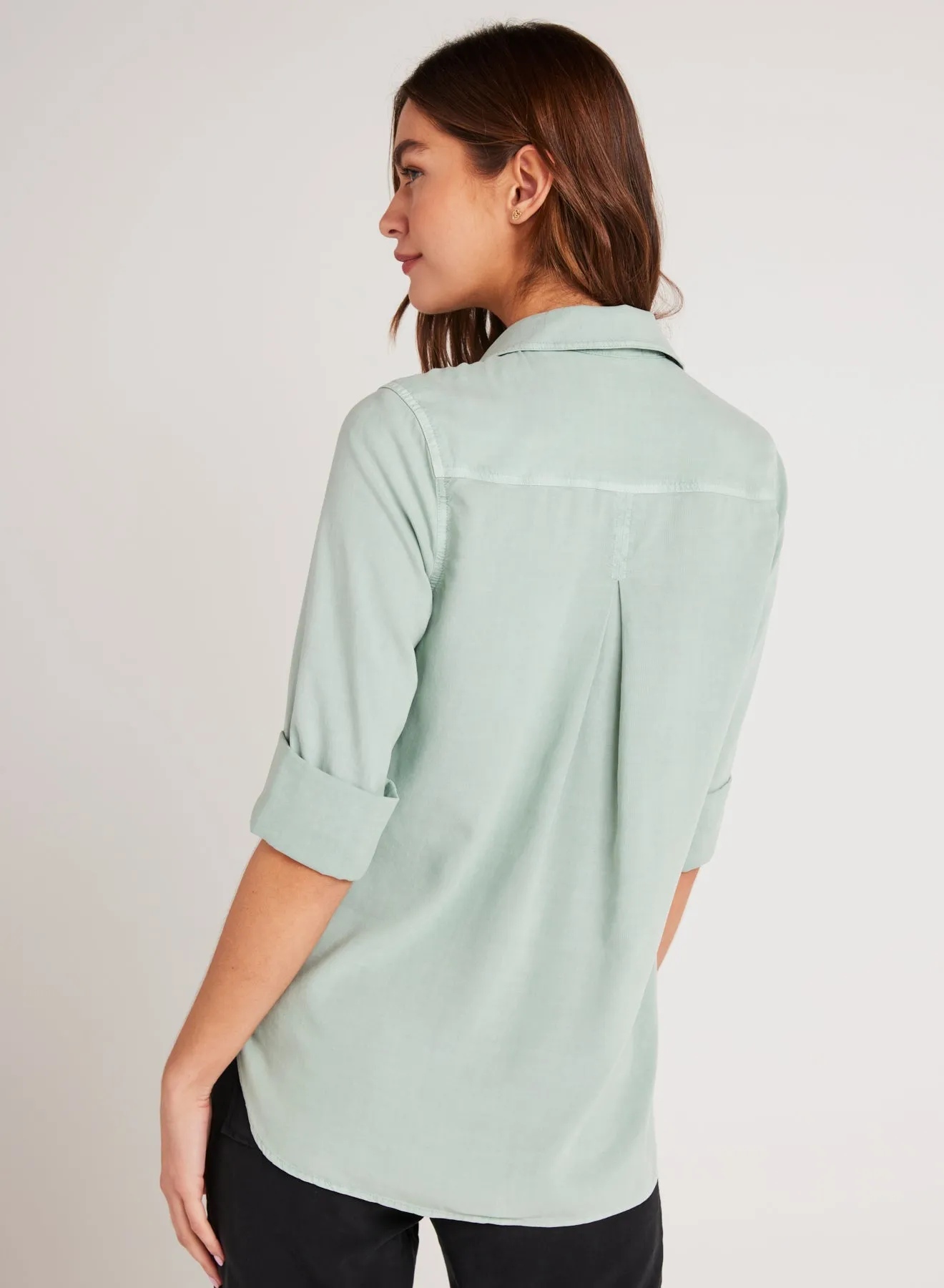 Shirt Tail Button Down - Oasis Green