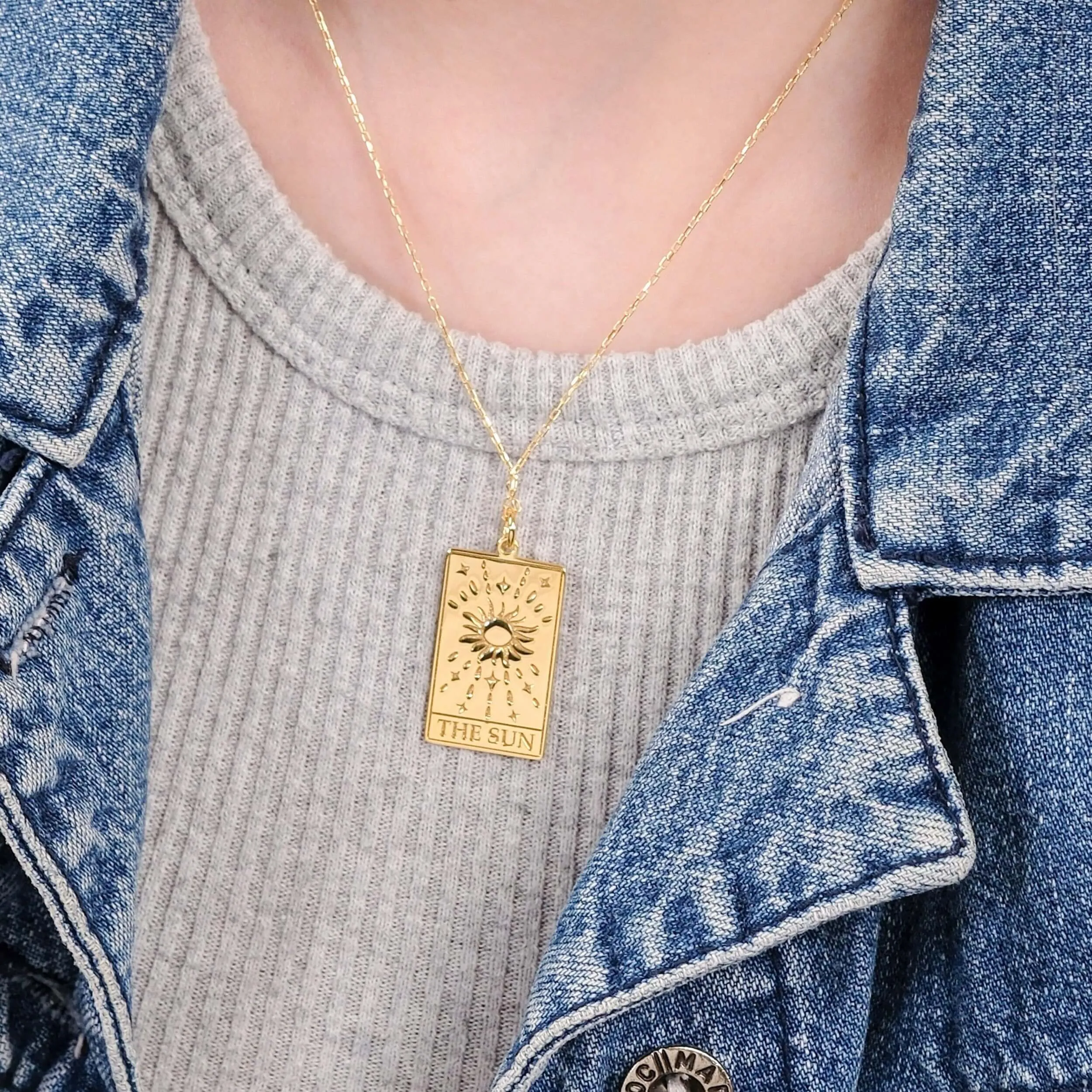 Tarot Card Necklace the Sun| 14K Gold Vermeil