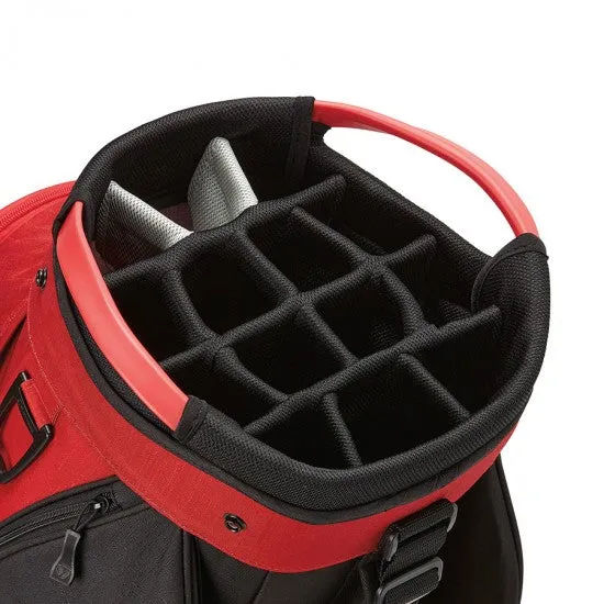 Taylormade Cartlite 14 divider Cart Golf bag-Red/Black