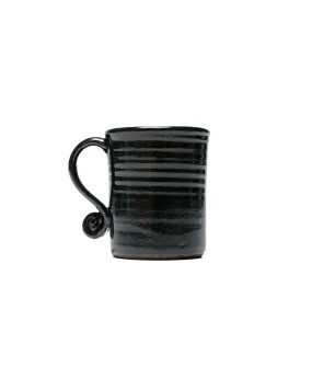 Tender Fiddlehead Mug Red Clay Chocolate Brown Glazed