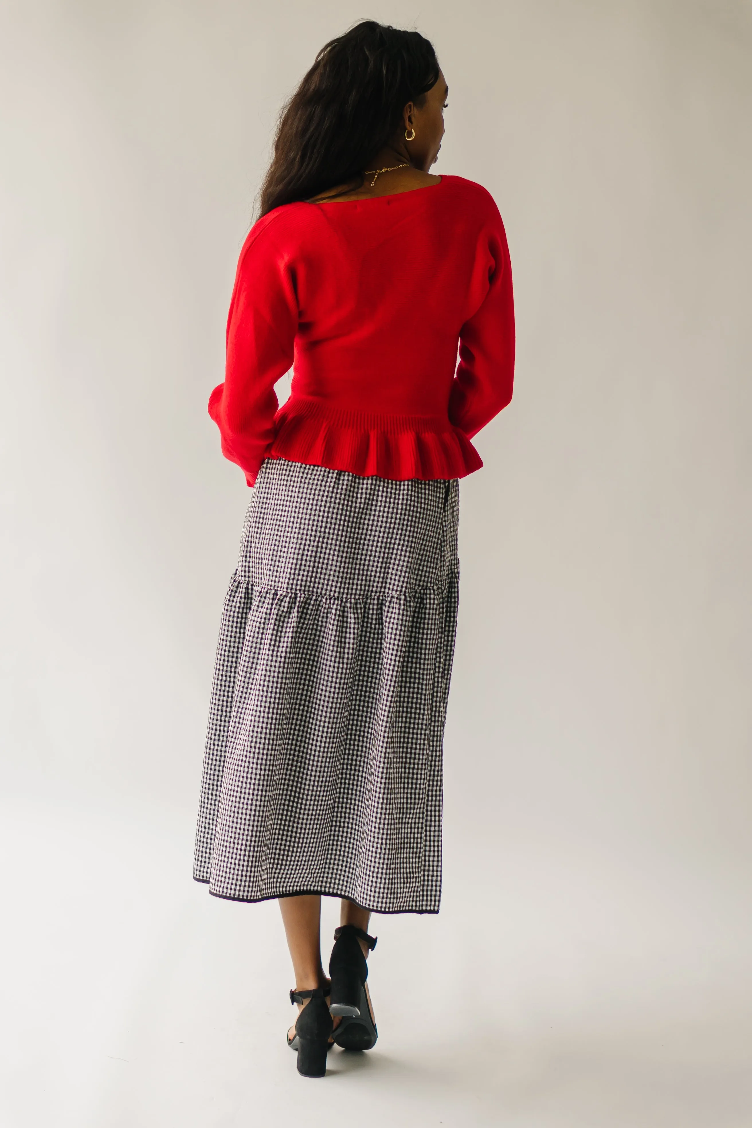 The Leeston Crossover Sweater in Red