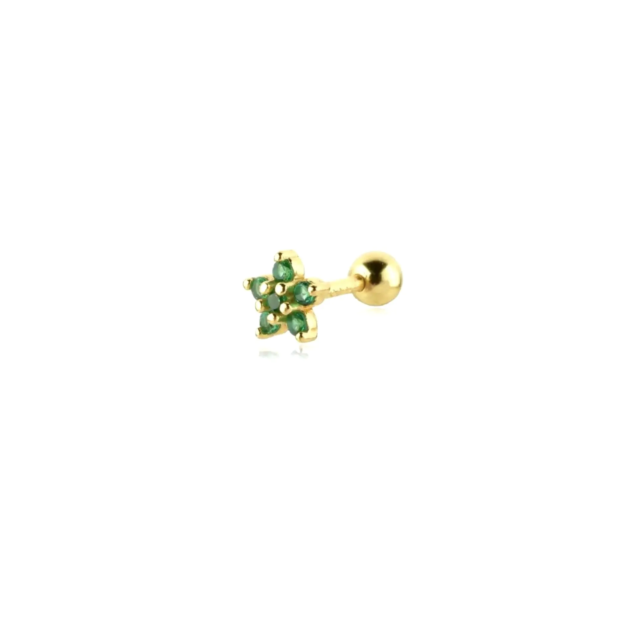 Tiny 6 Stones Flower Stud Piercing Earring